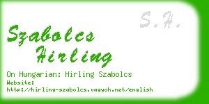 szabolcs hirling business card